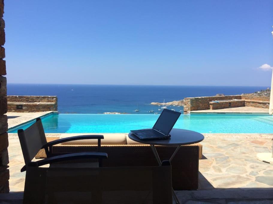 Luxury Cycladic Villa-Enjoy Infinity Pool Sunsets Koundouros Ngoại thất bức ảnh